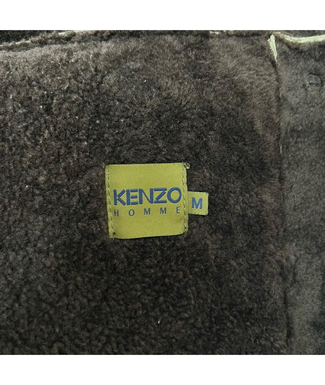 KENZO Бежевая кожаная дубленка/шуба, фото 3