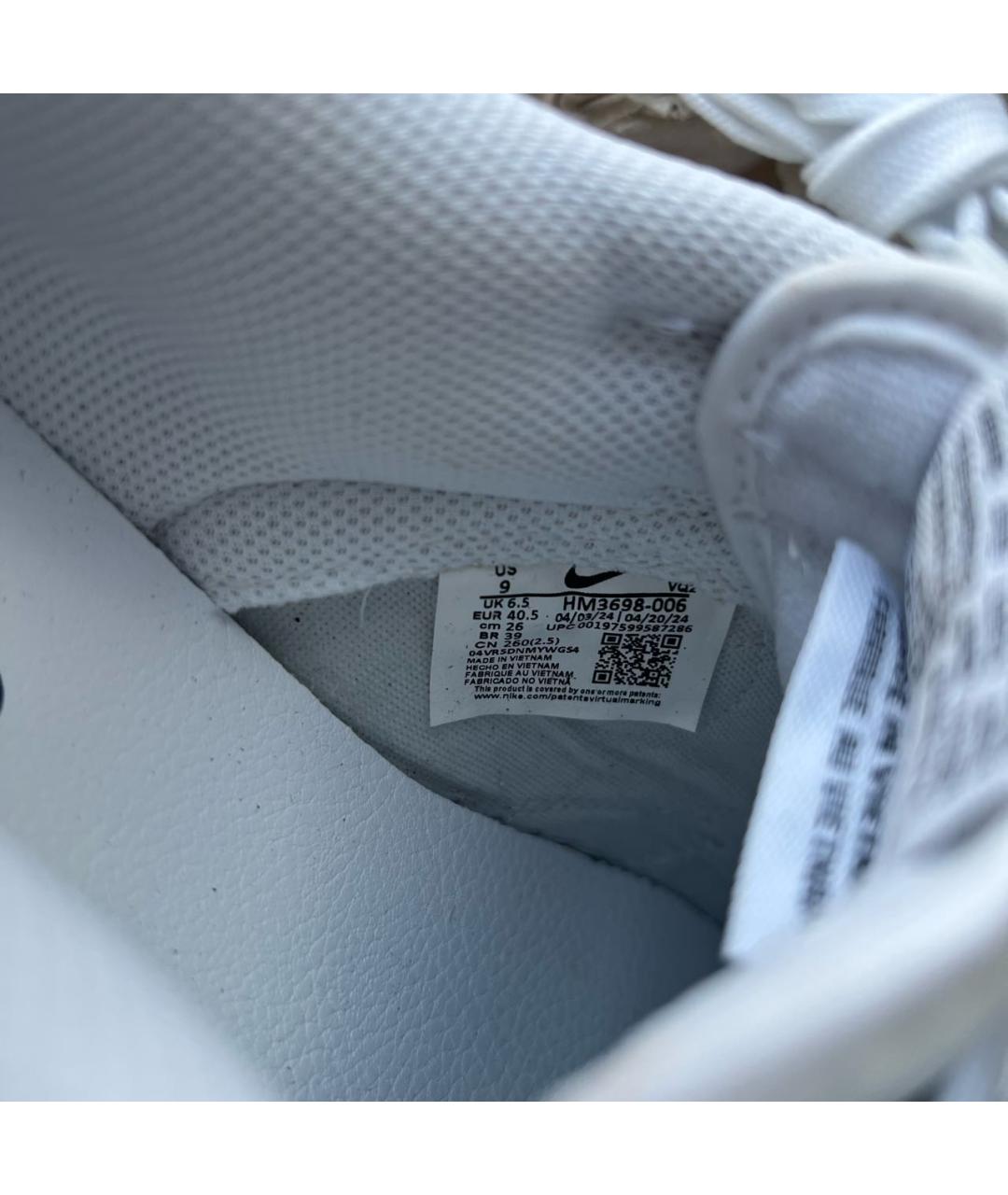 NIKE Серебряные кожаные кроссовки, фото 3