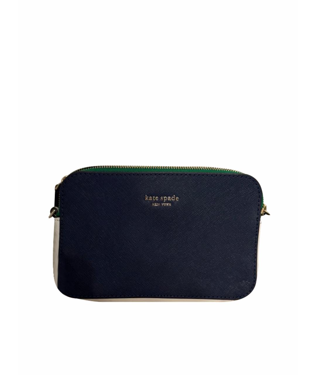 KATE SPADE Темно-синяя кожаная сумка через плечо, фото 1