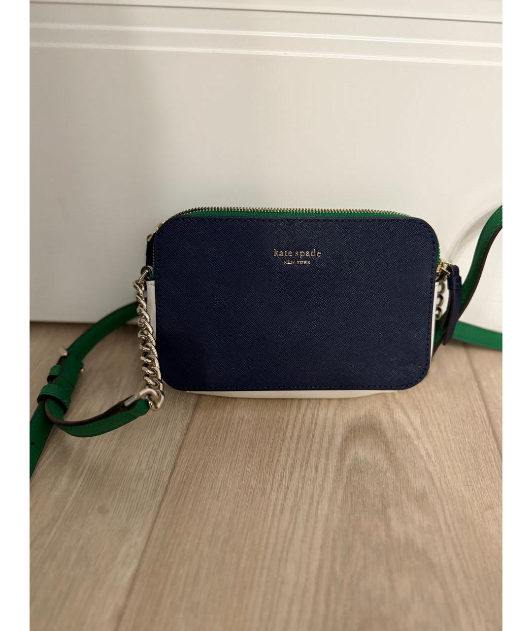 KATE SPADE Темно-синяя кожаная сумка через плечо, фото 7