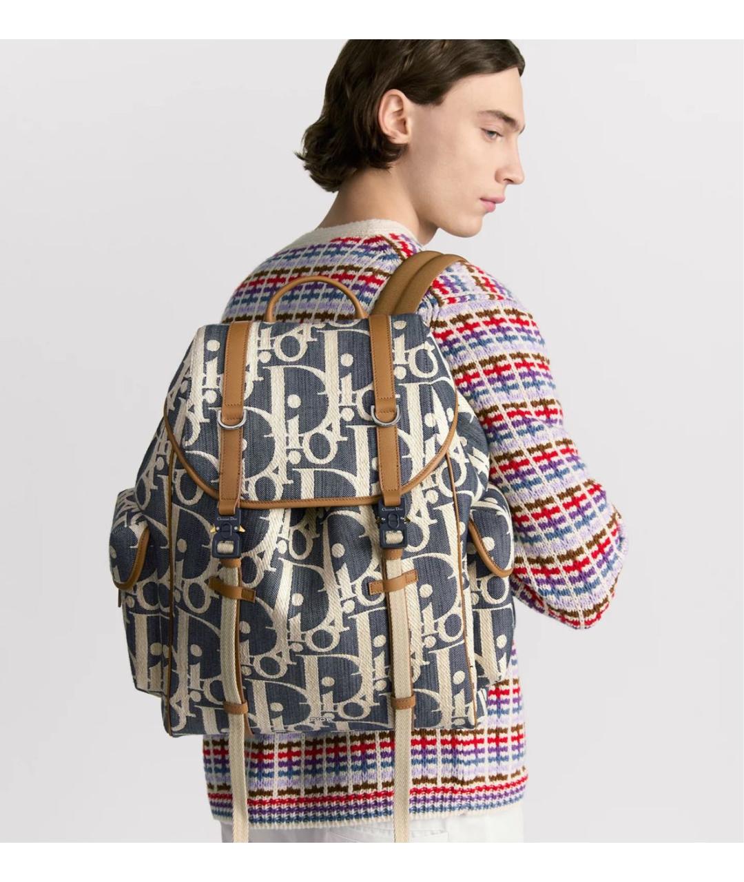 CHRISTIAN DIOR Бежевый тканевый рюкзак, фото 2