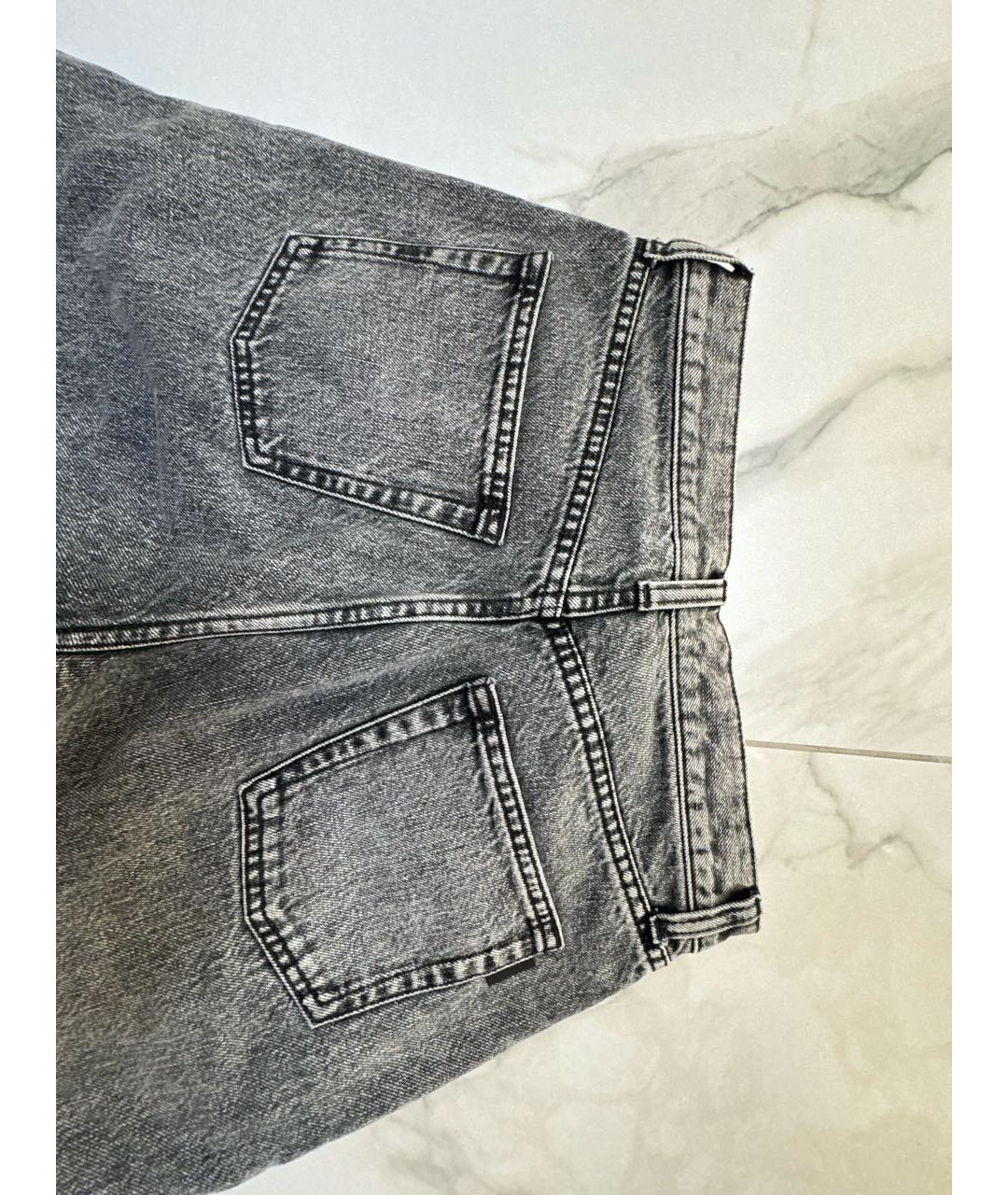 SAINT LAURENT Серые хлопковые джинсы слим, фото 8