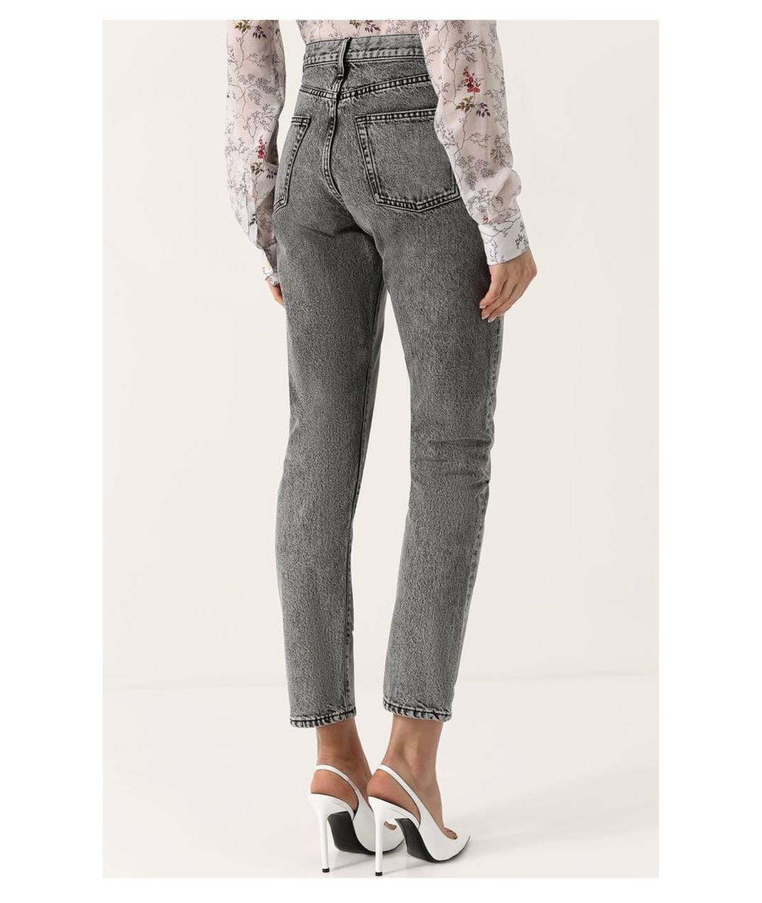 SAINT LAURENT Серые хлопковые джинсы слим, фото 7