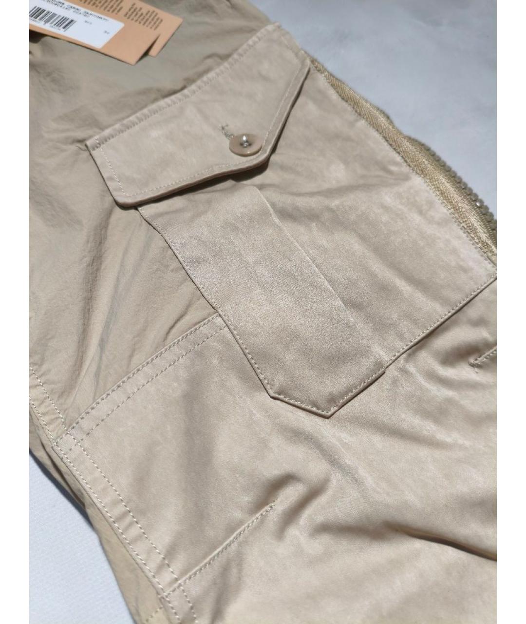 TEN C Бежевые полиамидовые повседневные брюки, фото 3