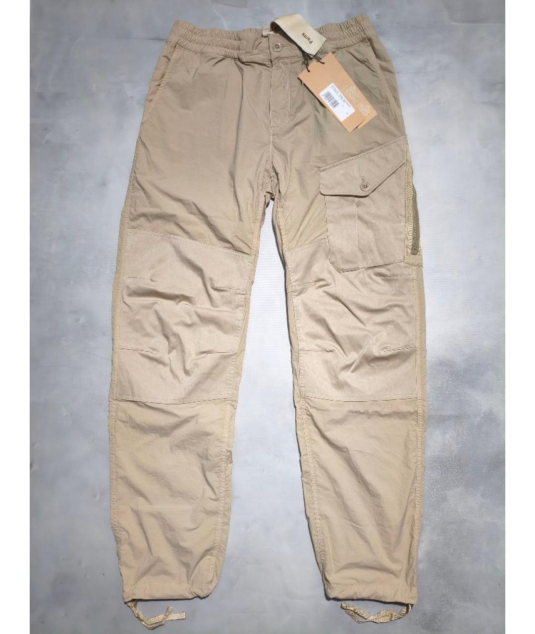 TEN C Бежевые полиамидовые повседневные брюки, фото 1