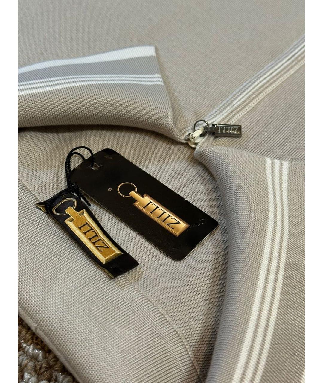 ZILLI Бежевое хлопковое поло с коротким рукавом, фото 6