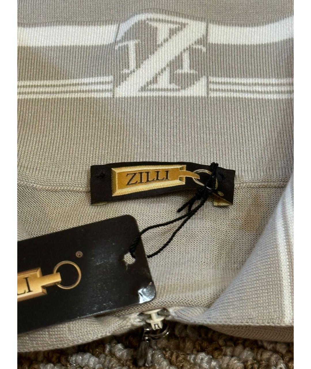 ZILLI Бежевое хлопковое поло с коротким рукавом, фото 7
