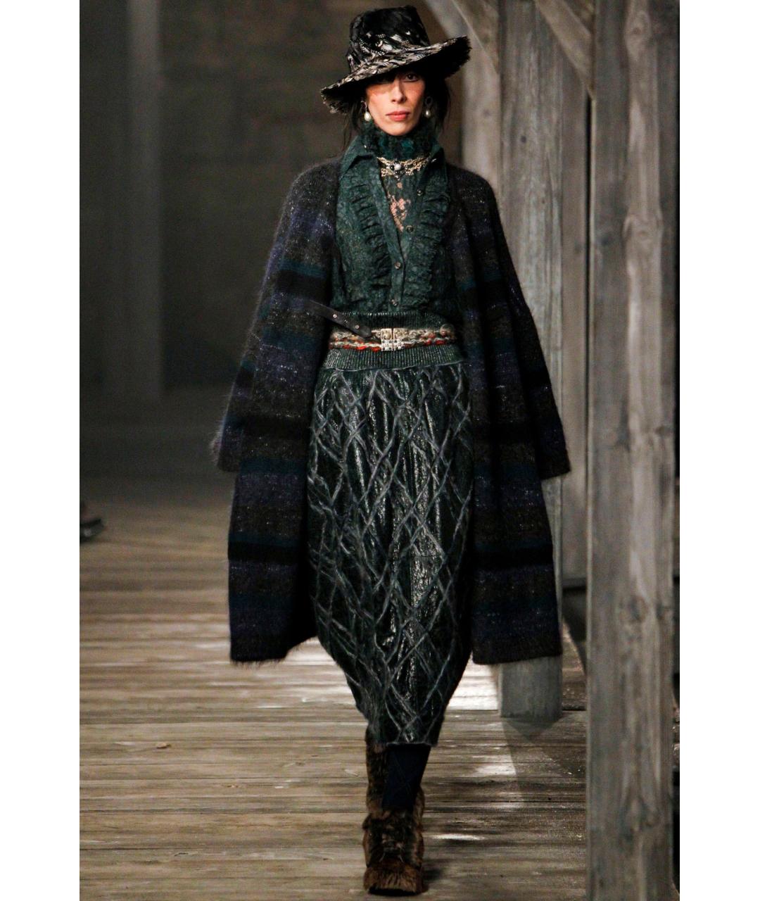 CHANEL Темно-синее кашемировое пальто, фото 2