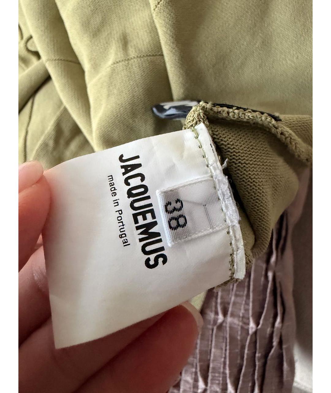 JACQUEMUS Зеленые вискозное платье, фото 3