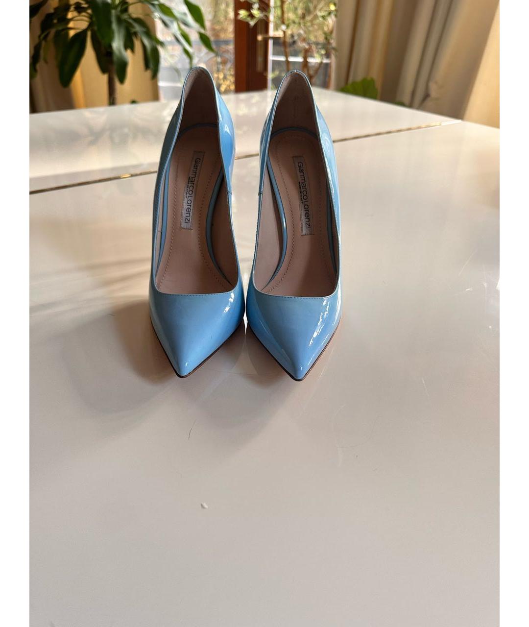 GIAN MARCO LORENZI Голубые туфли из лакированной кожи, фото 2