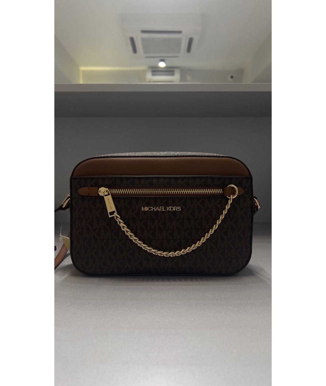 MICHAEL KORS Коричневая кожаная сумка через плечо, фото 5