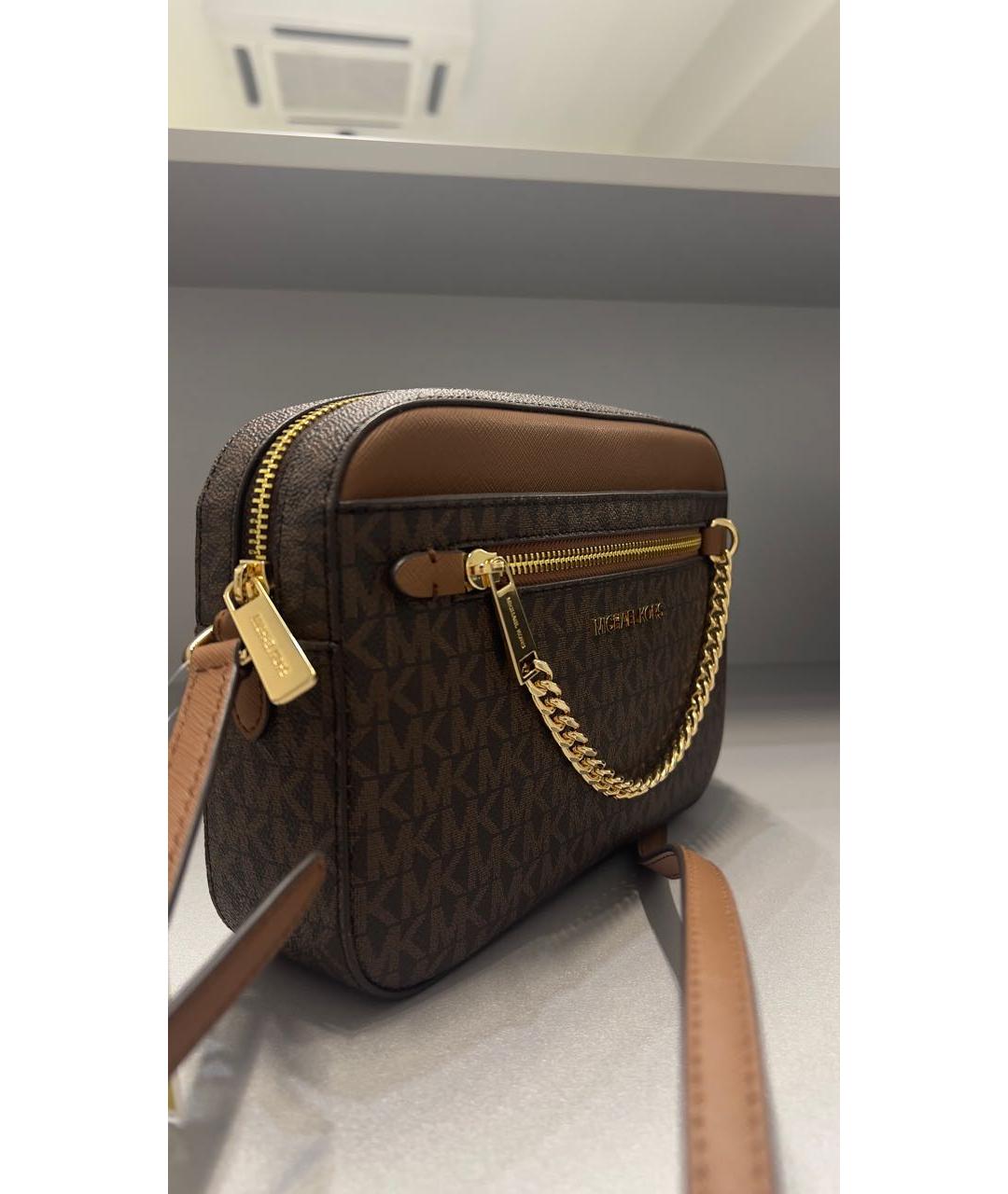 MICHAEL KORS Коричневая кожаная сумка через плечо, фото 2