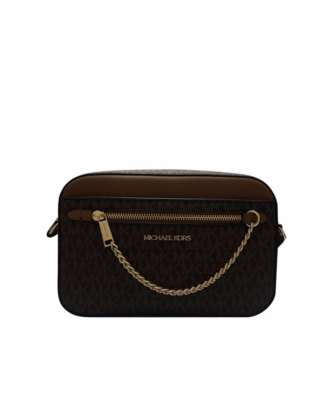 MICHAEL KORS Коричневая кожаная сумка через плечо, фото 1