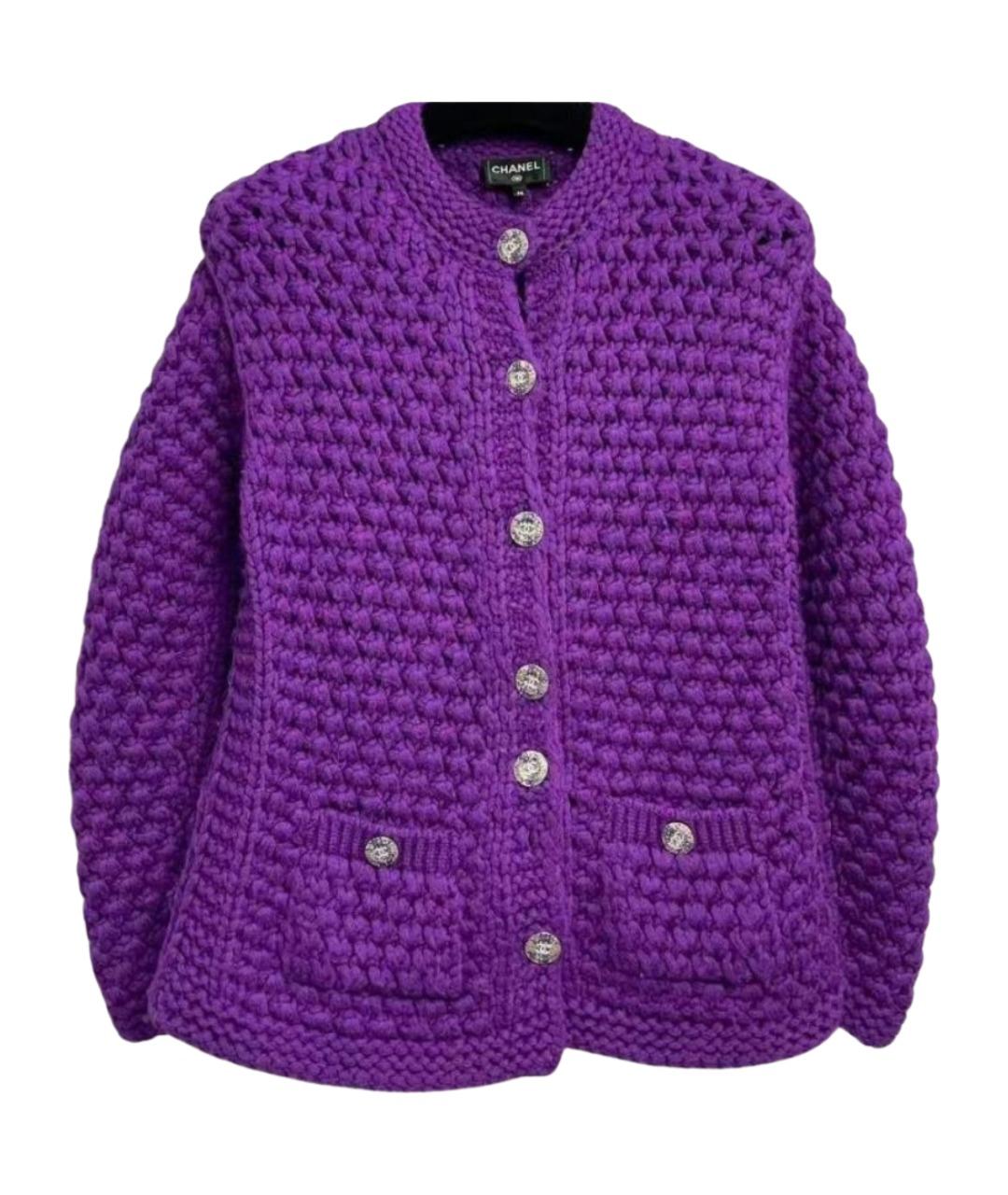 CHANEL Фиолетовый шерстяной кардиган, фото 1