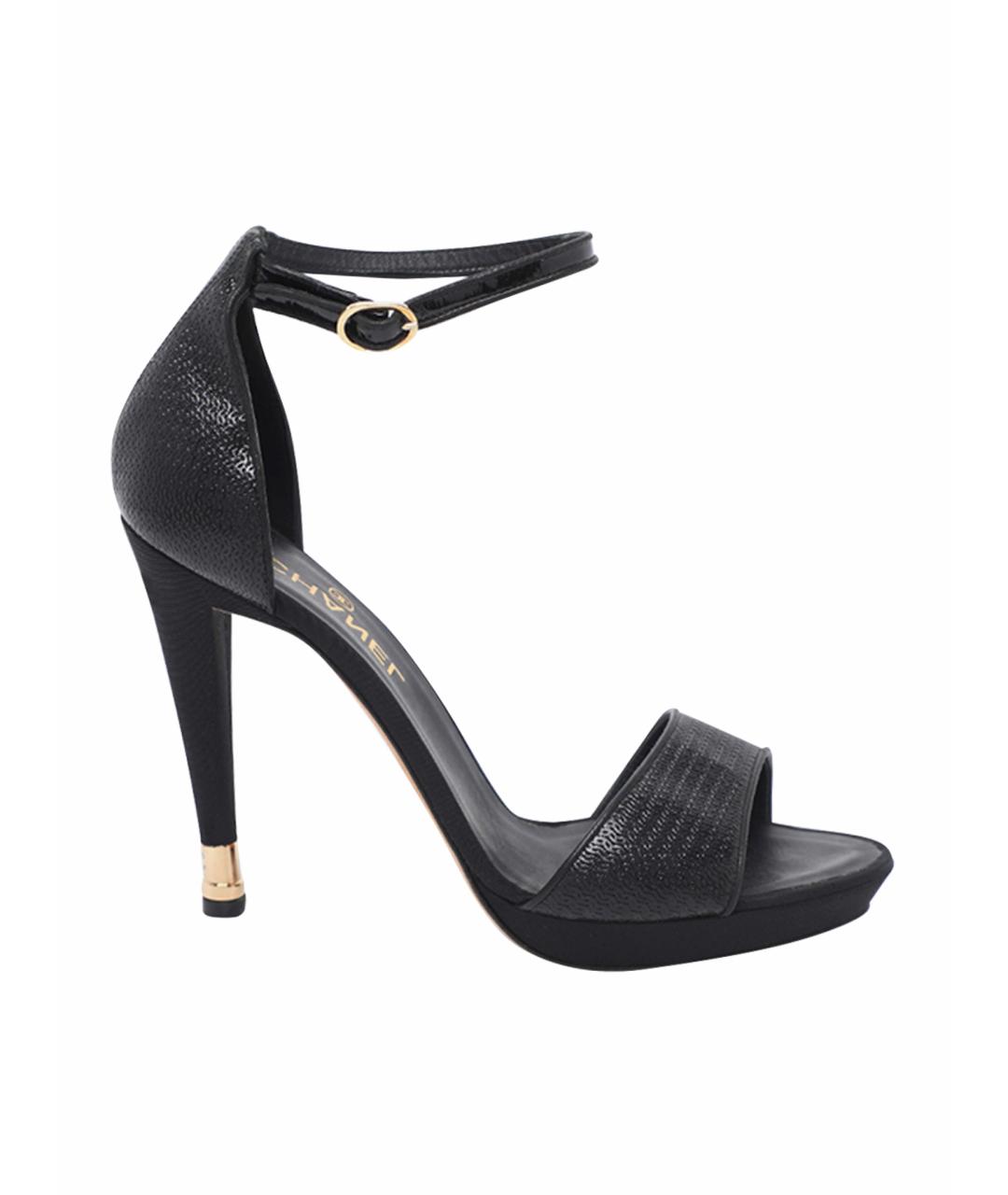 CHANEL Черные кожаные босоножки, фото 1