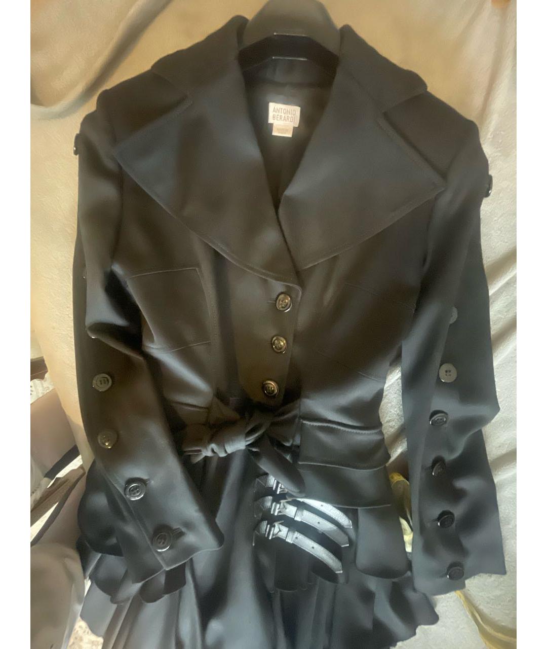 ANTONIO BERARDI Черное шерстяное пальто, фото 3