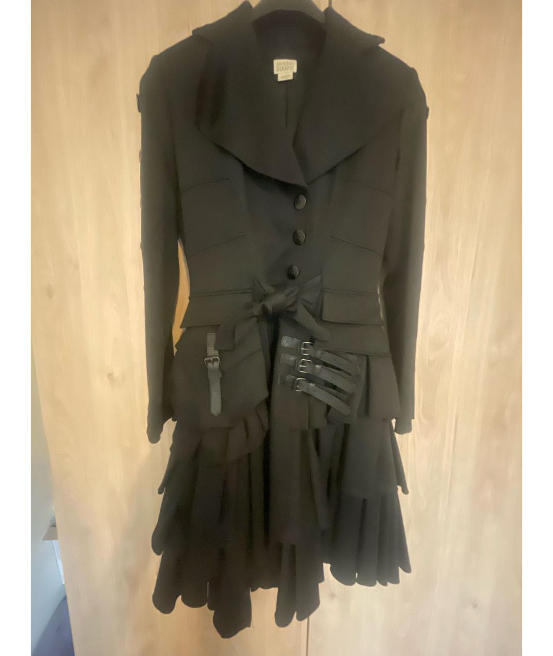 ANTONIO BERARDI Черное шерстяное пальто, фото 5
