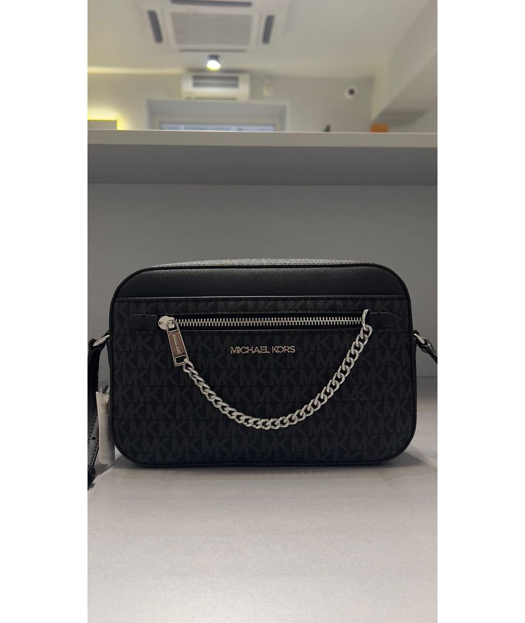 MICHAEL KORS Антрацитовая кожаная сумка через плечо, фото 5