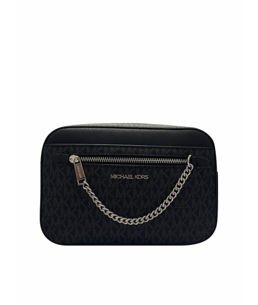 MICHAEL KORS Антрацитовая кожаная сумка через плечо, фото 1