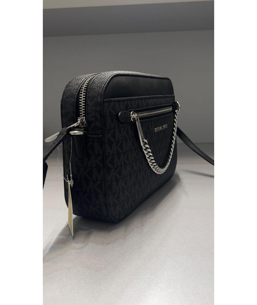 MICHAEL KORS Антрацитовая кожаная сумка через плечо, фото 2