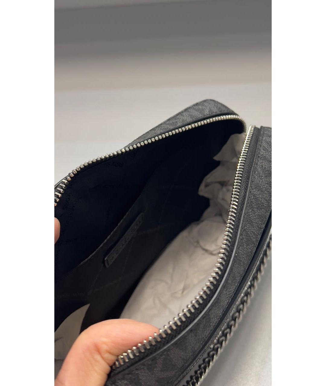 MICHAEL KORS Антрацитовая кожаная сумка через плечо, фото 4