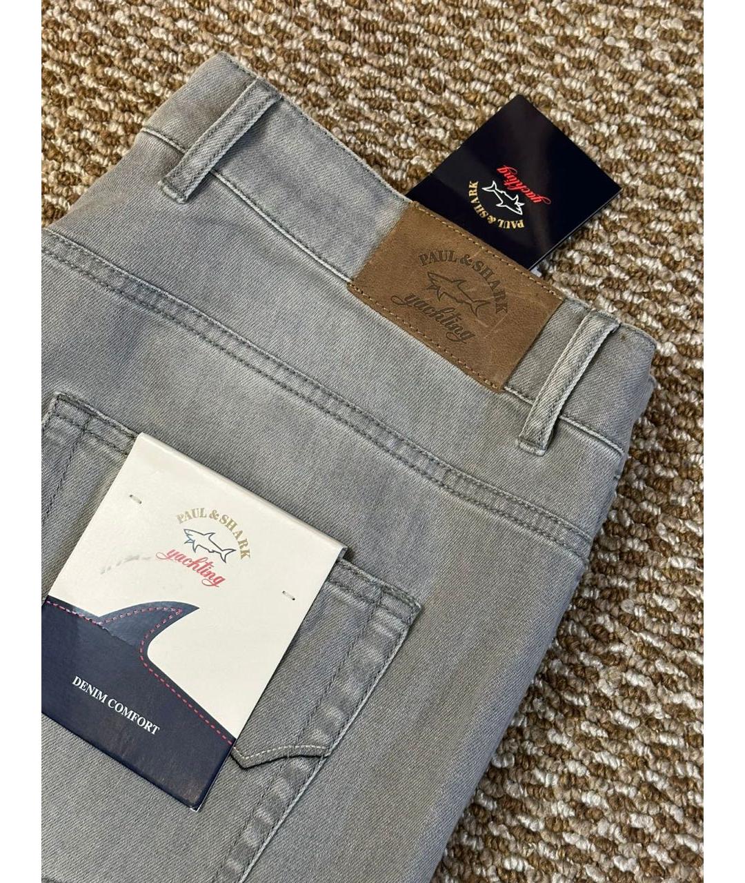 PAUL & SHARK Серые хлопко-эластановые джинсы скинни, фото 4