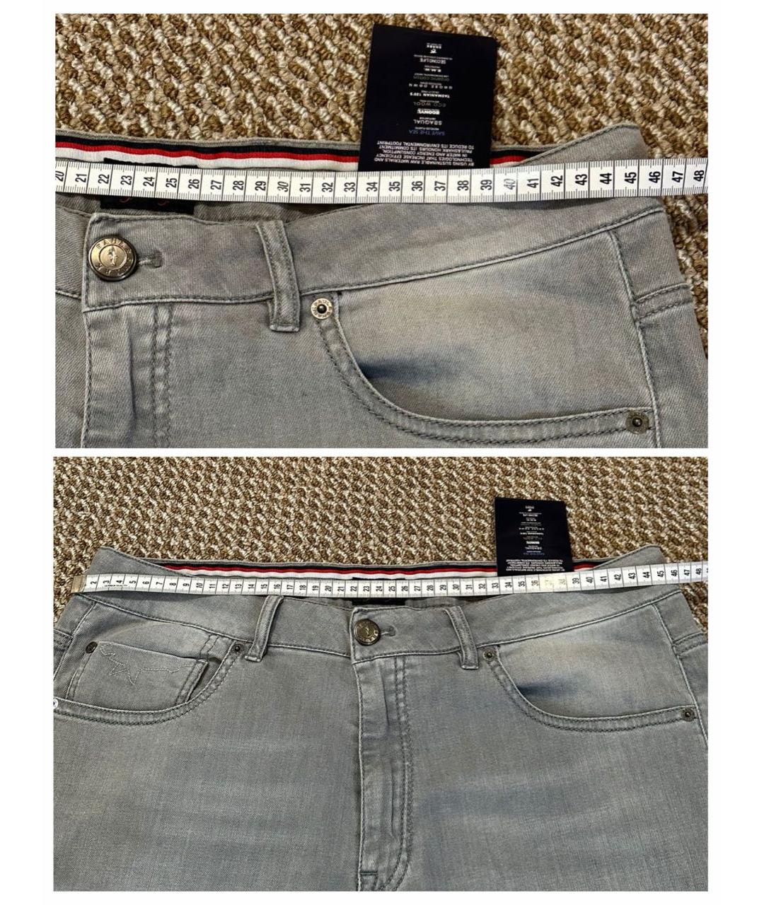 PAUL & SHARK Серые хлопко-эластановые джинсы скинни, фото 8