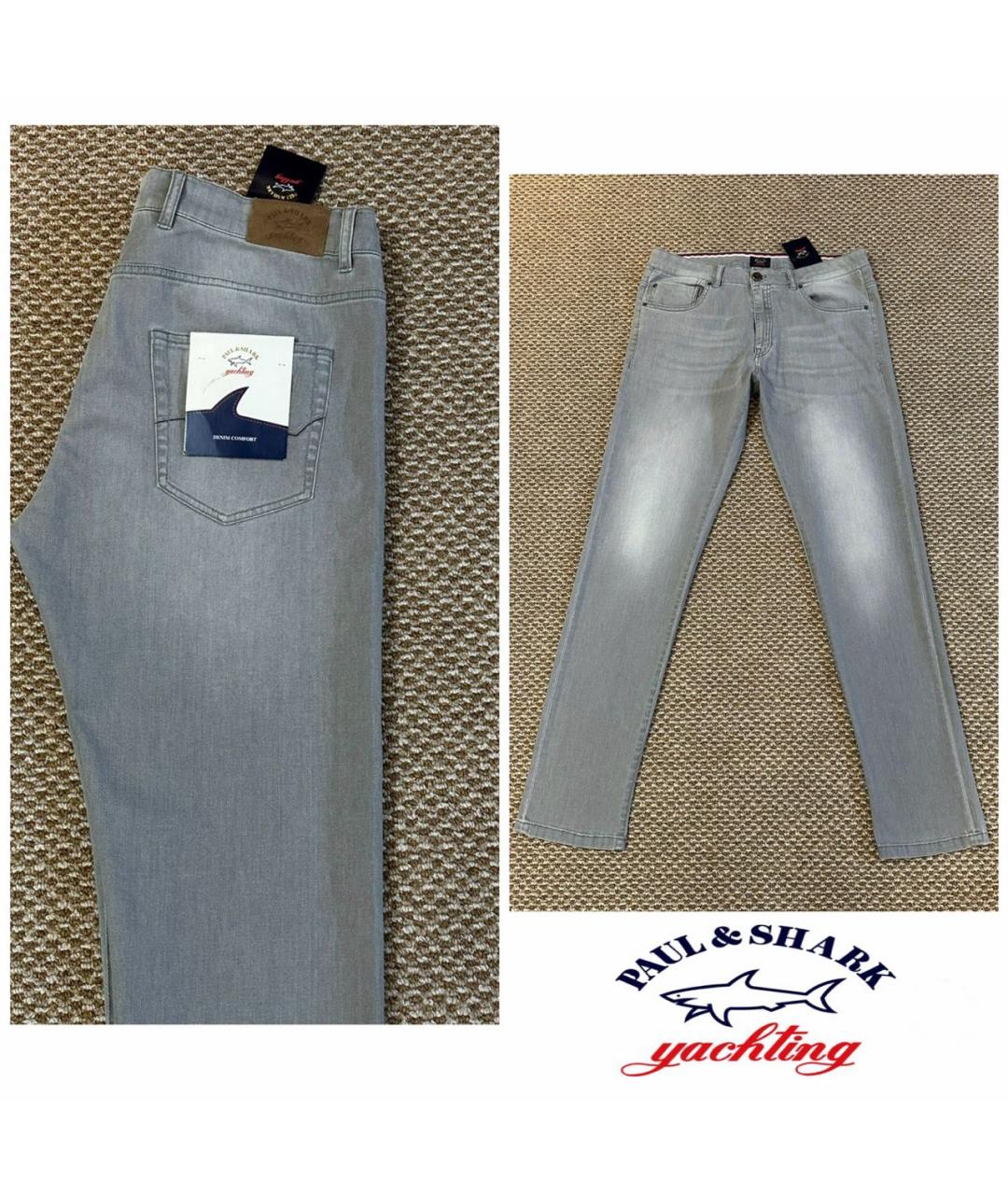 PAUL & SHARK Серые хлопко-эластановые джинсы скинни, фото 2