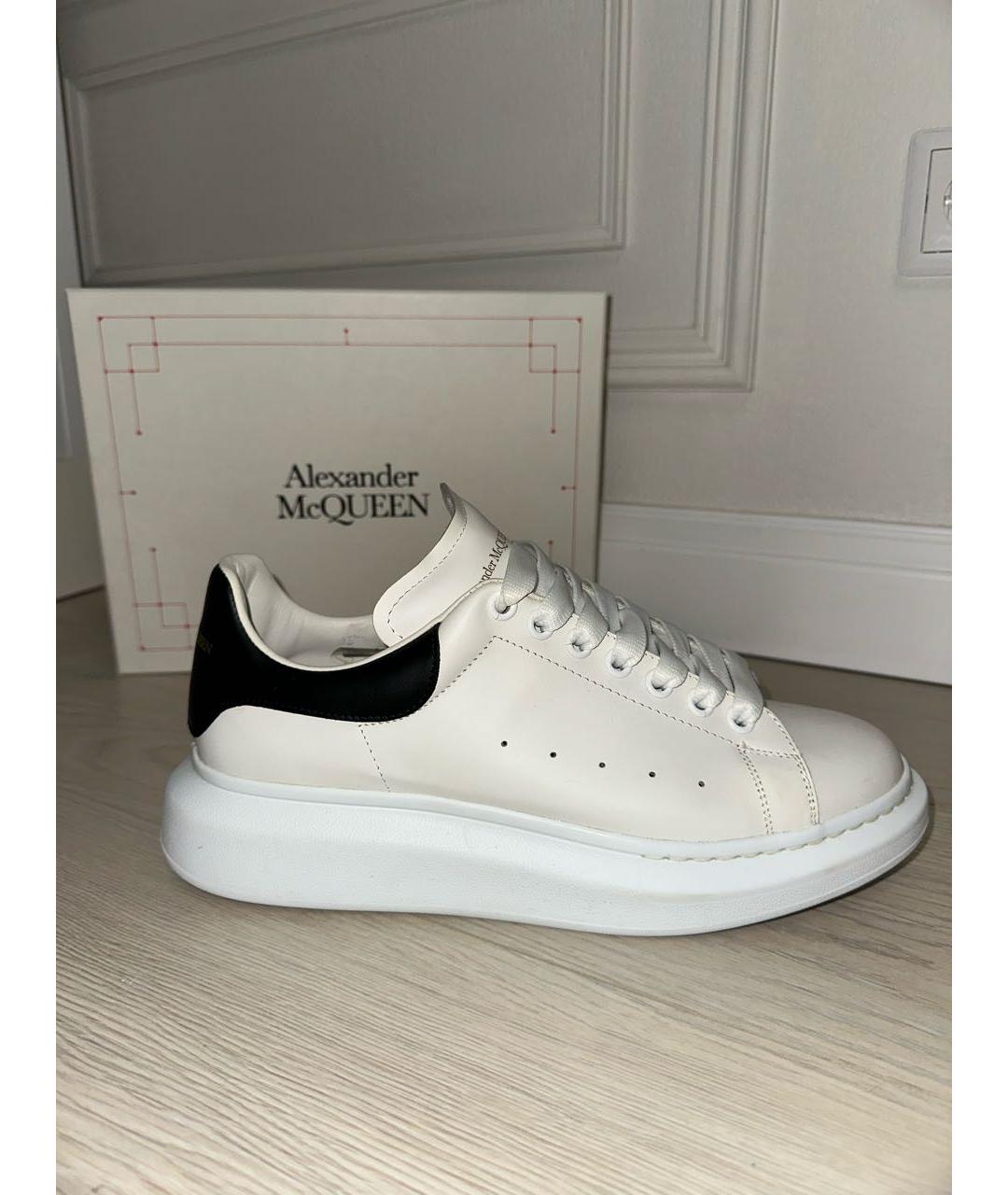 ALEXANDER MCQUEEN Белые кожаные низкие кроссовки / кеды, фото 8