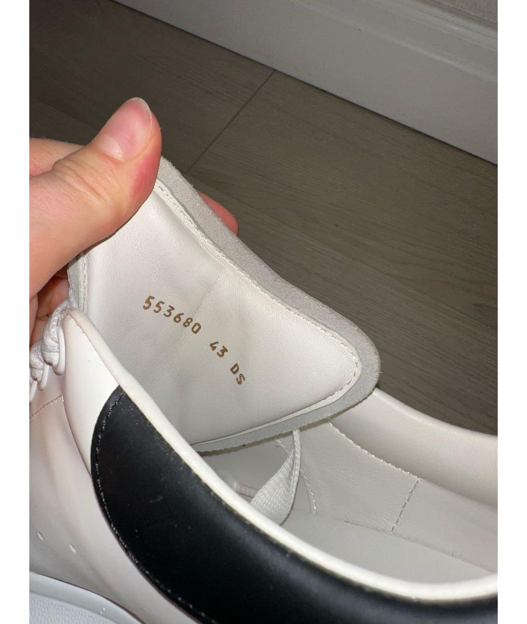 ALEXANDER MCQUEEN Белые кожаные низкие кроссовки / кеды, фото 6