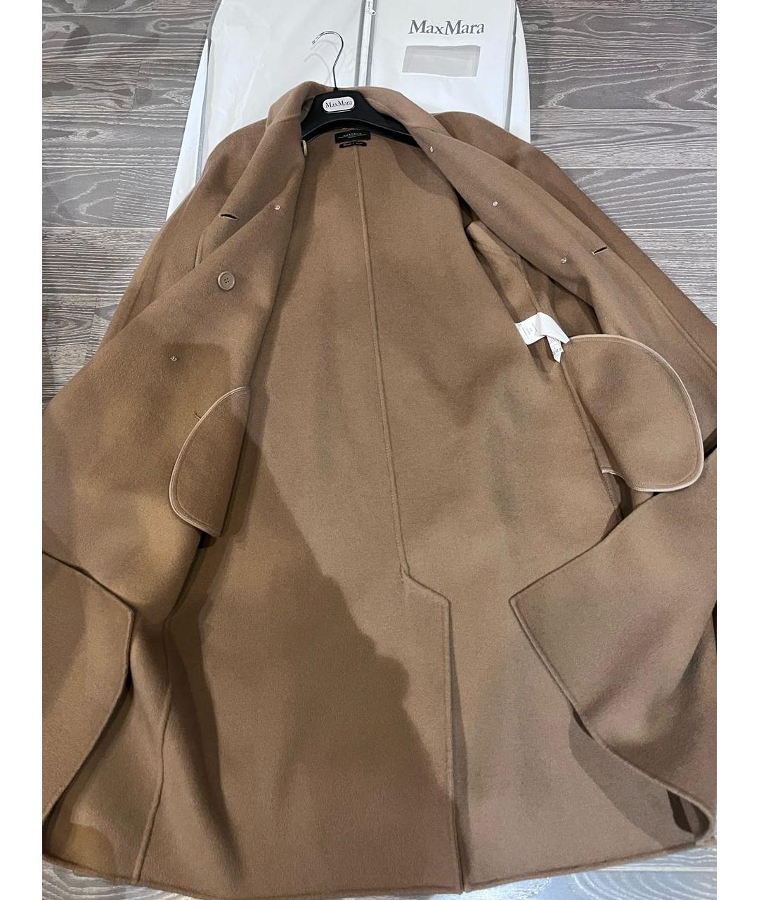 WEEKEND MAX MARA Бежевое шерстяное пальто, фото 6