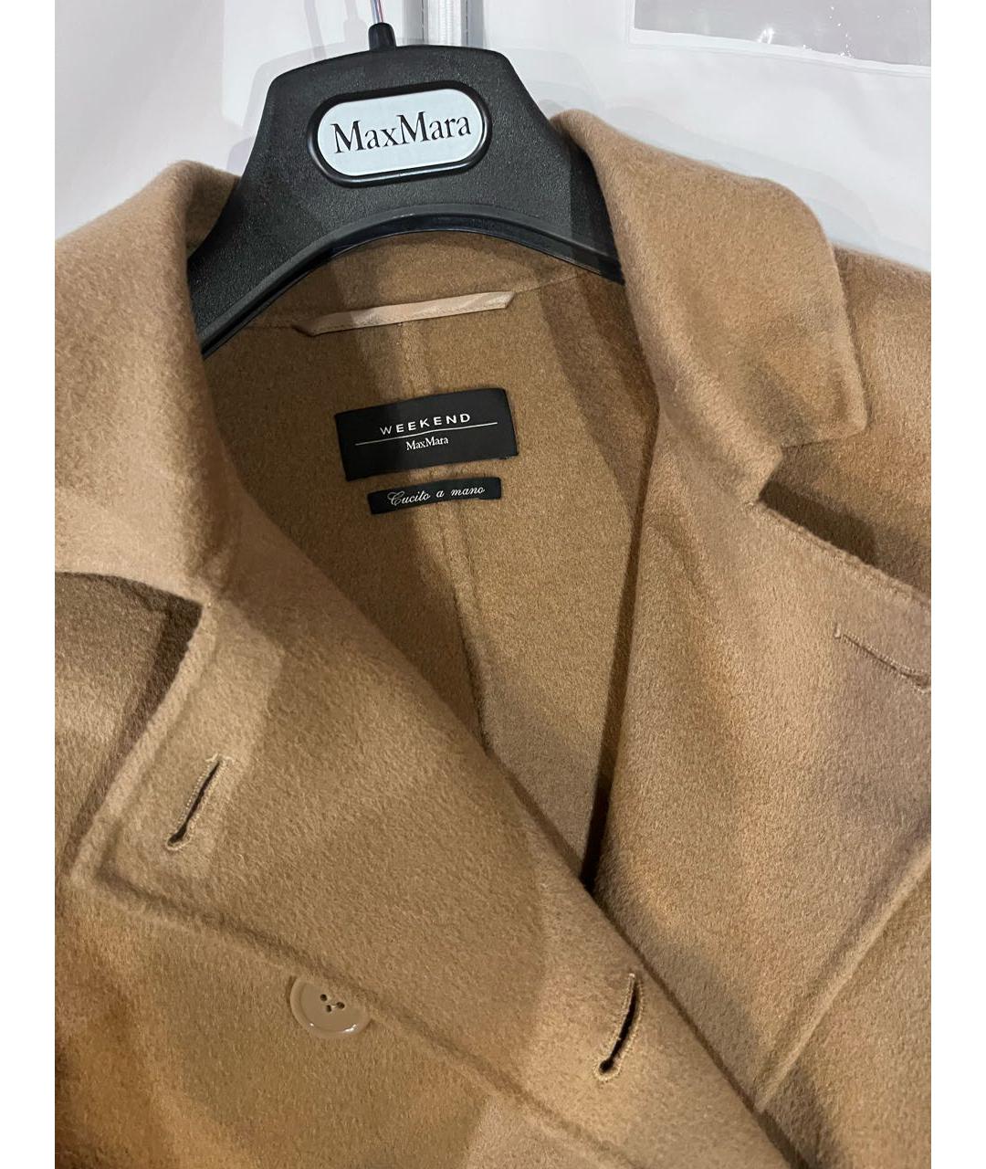 WEEKEND MAX MARA Бежевое шерстяное пальто, фото 2