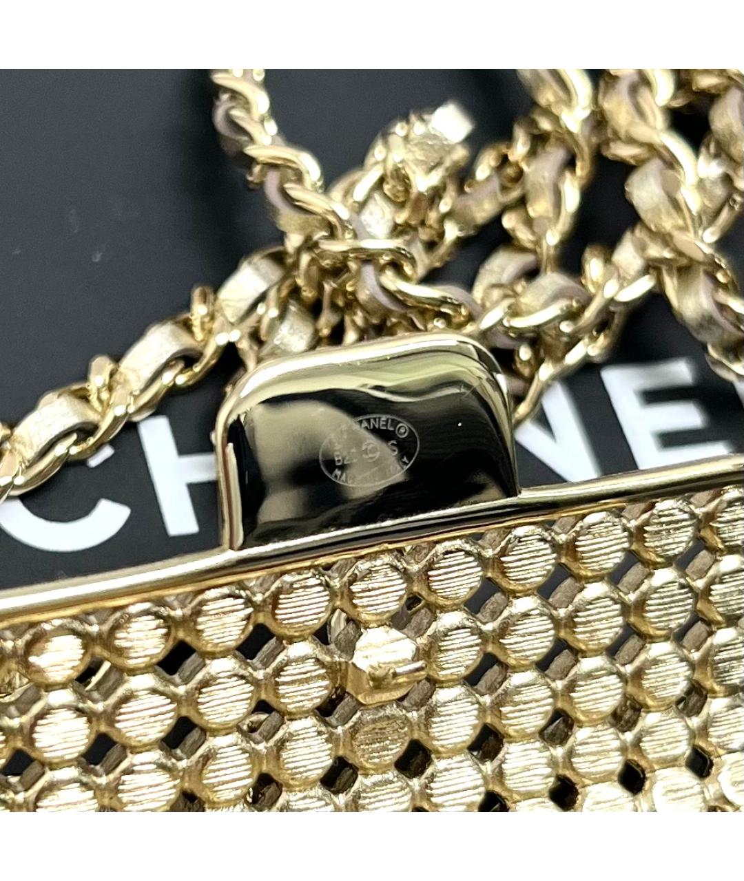 CHANEL Золотая сумка через плечо, фото 3