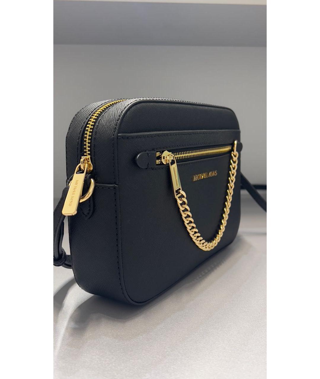 MICHAEL KORS Черная кожаная сумка через плечо, фото 2