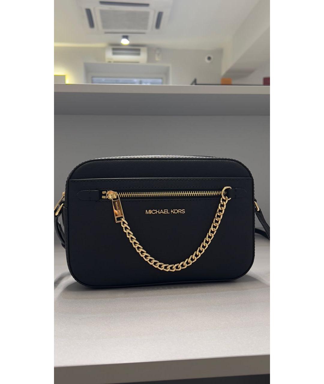 MICHAEL KORS Черная кожаная сумка через плечо, фото 5