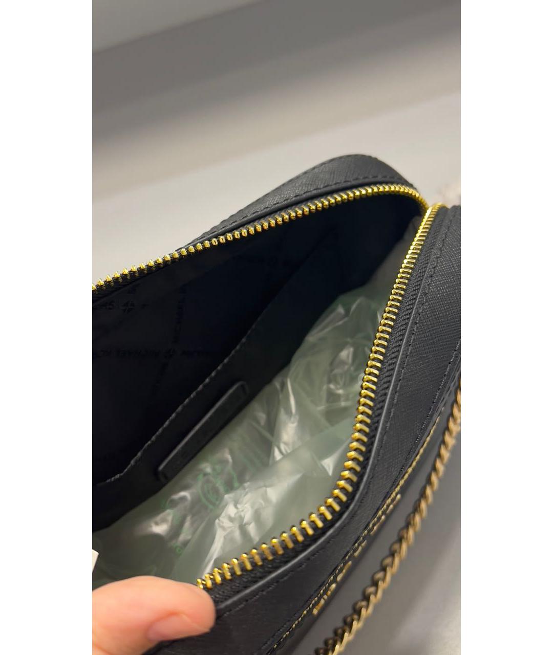 MICHAEL KORS Черная кожаная сумка через плечо, фото 4