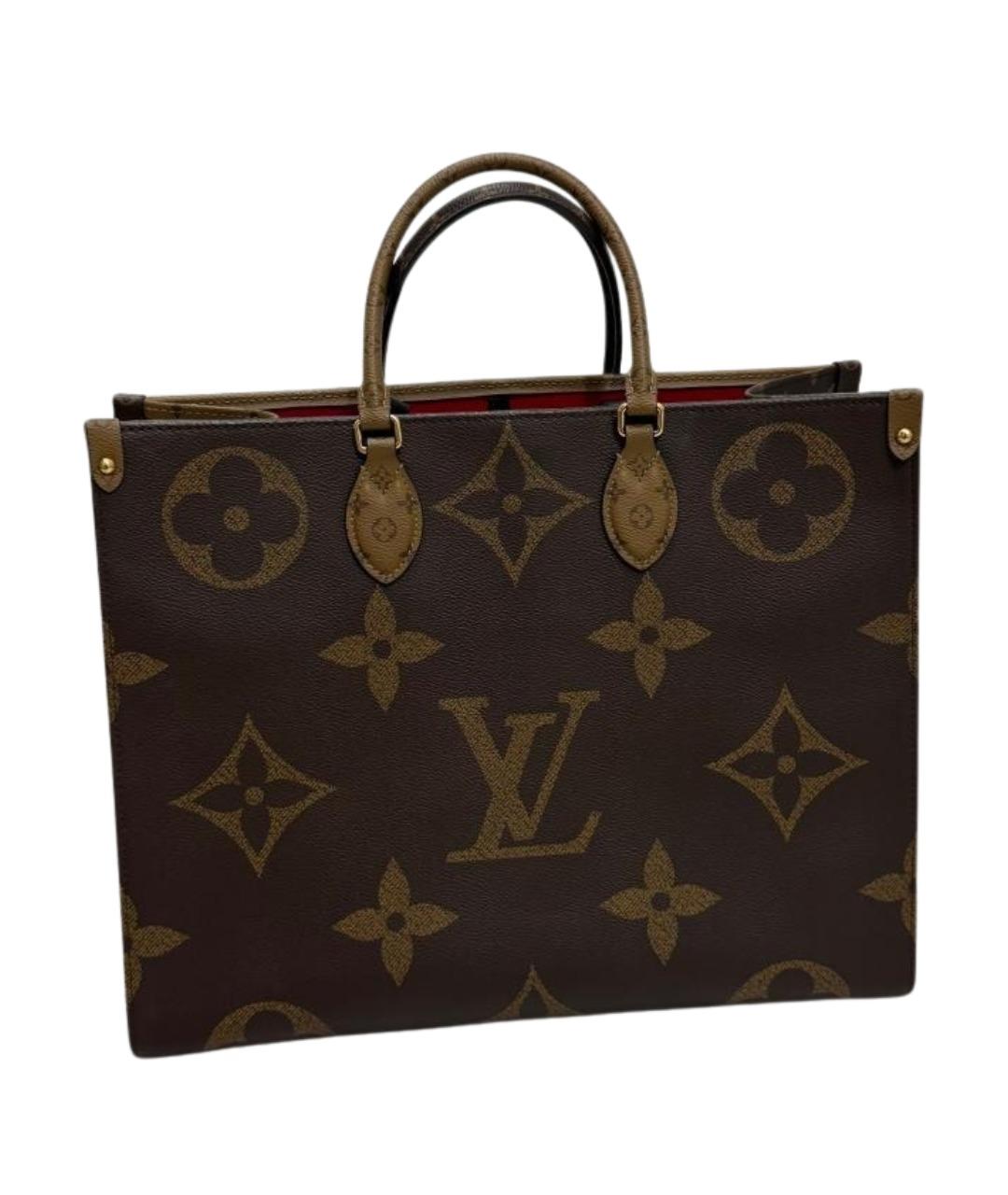 LOUIS VUITTON Коричневая кожаная сумка тоут, фото 1