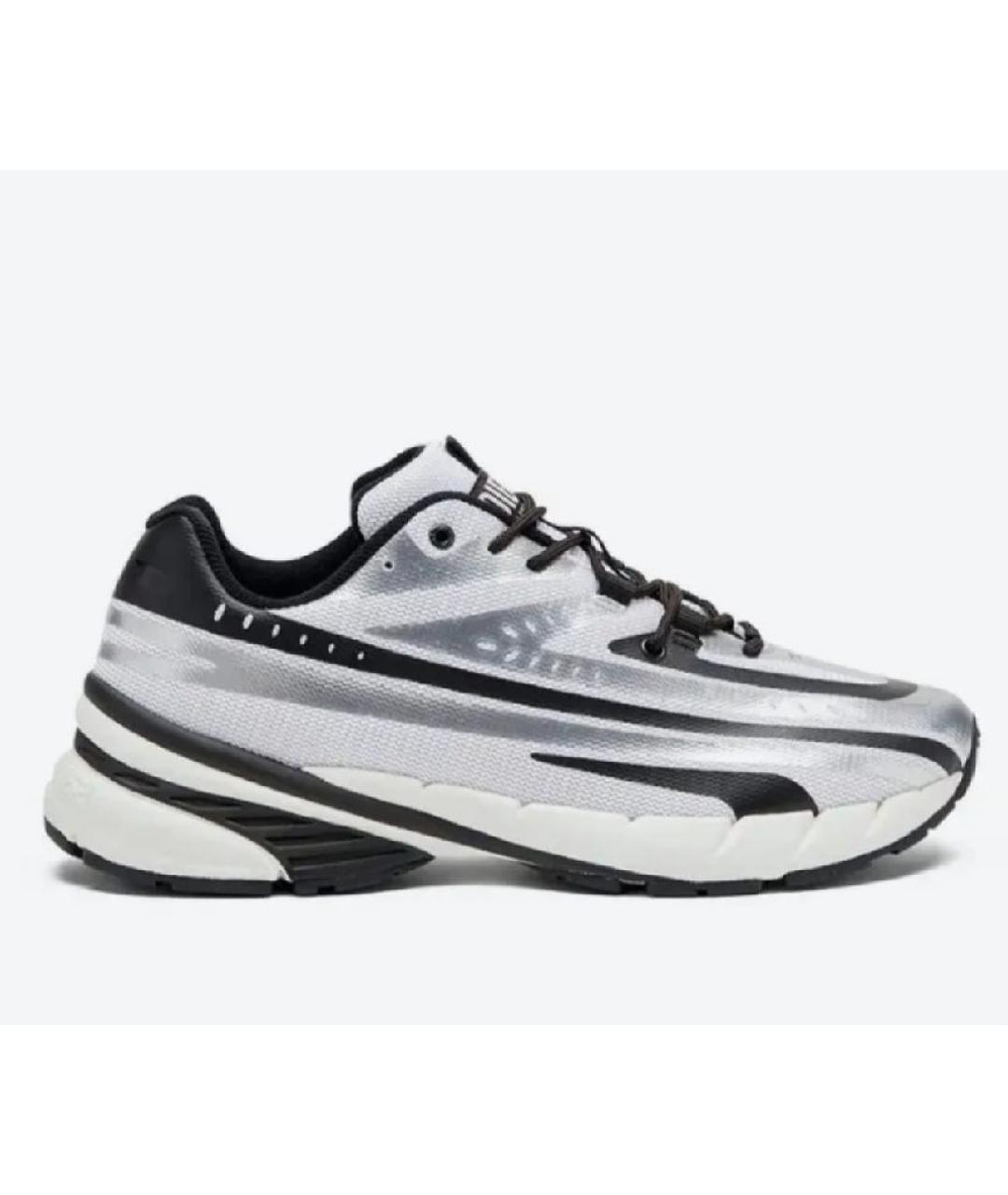 DIESEL Серебряные текстильные низкие кроссовки / кеды, фото 4