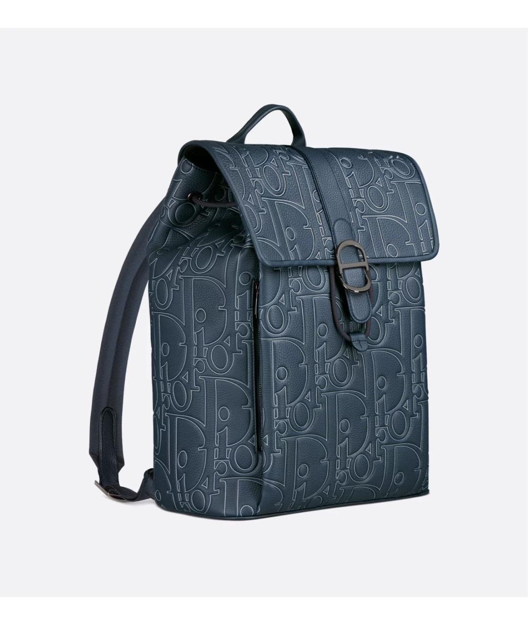 CHRISTIAN DIOR Синий кожаный рюкзак, фото 3