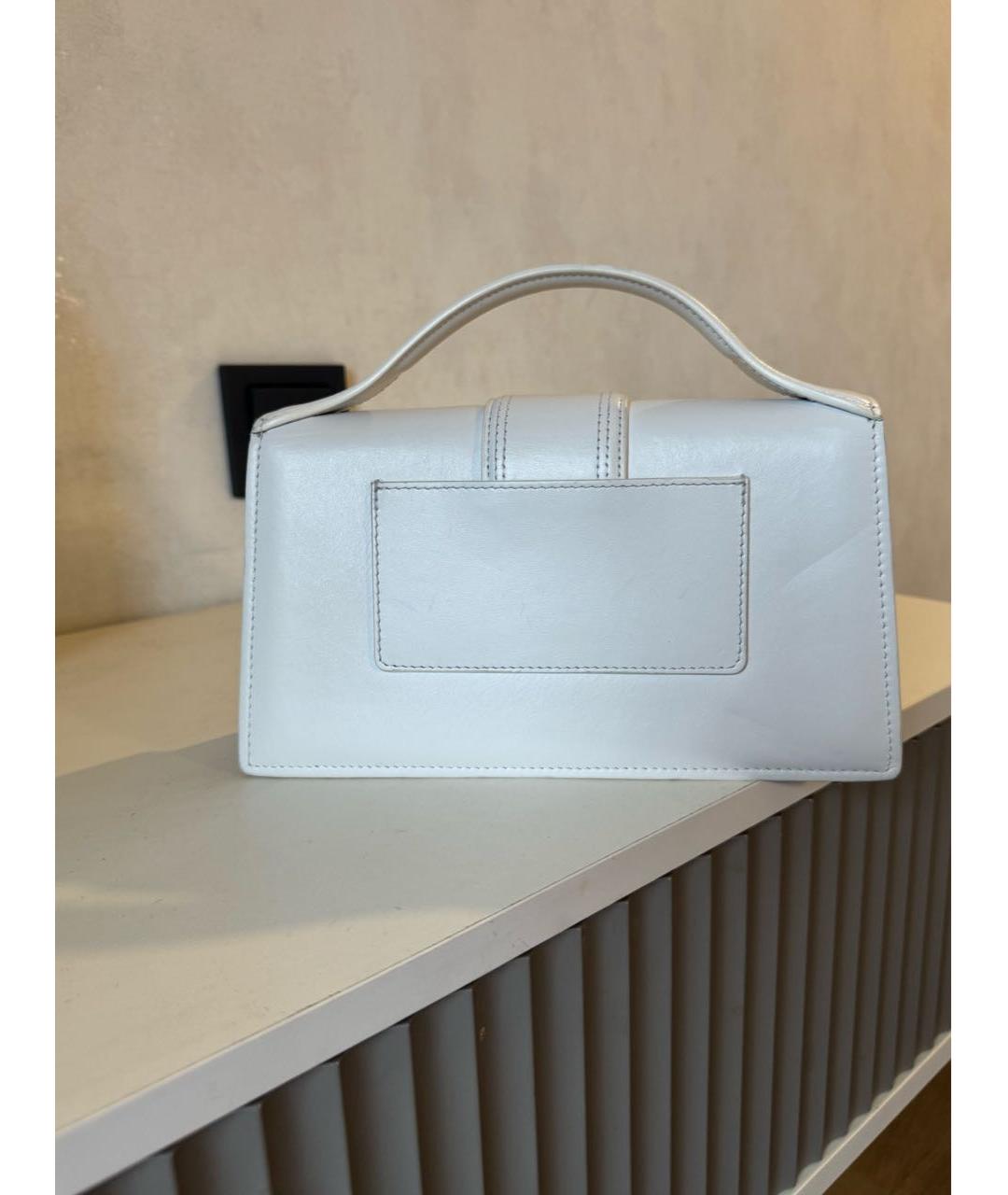 JACQUEMUS Белая кожаная сумка с короткими ручками, фото 3