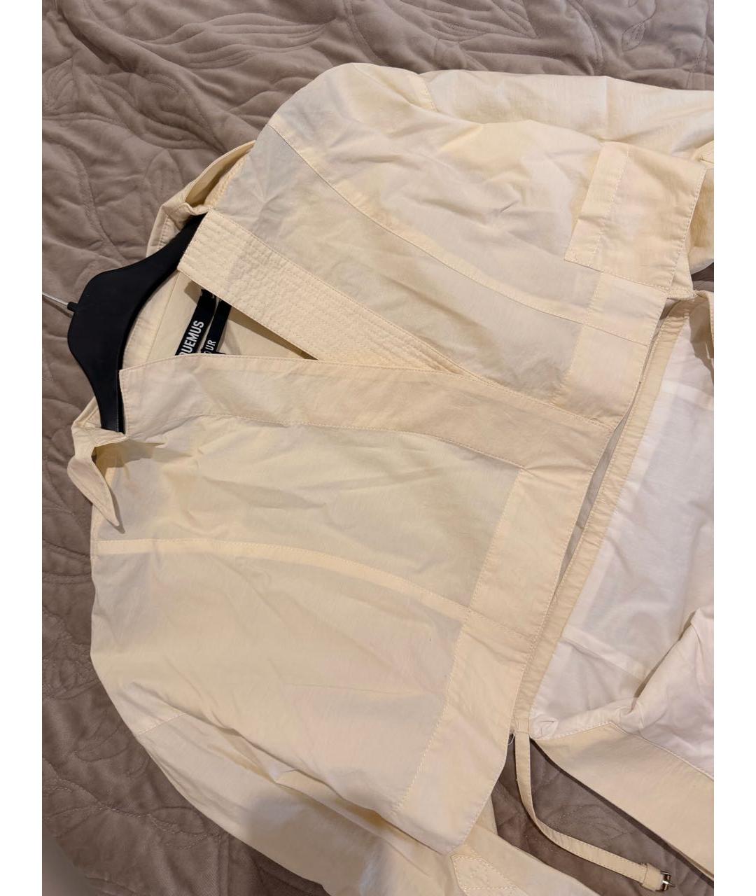 JACQUEMUS Бежевое хлопковое коктейльное платье, фото 2