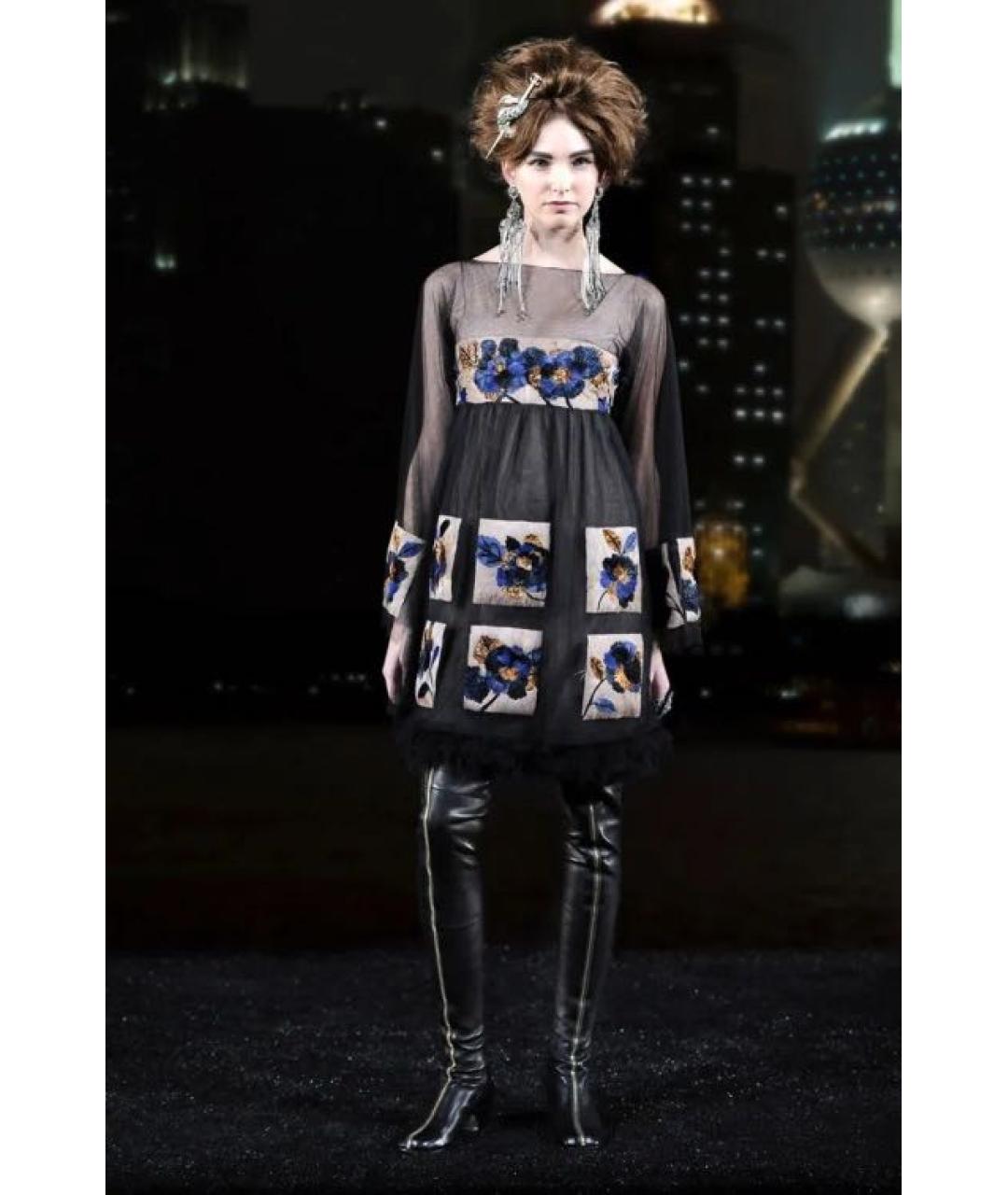 CHANEL Темно-синие кожаные ботфорты, фото 7