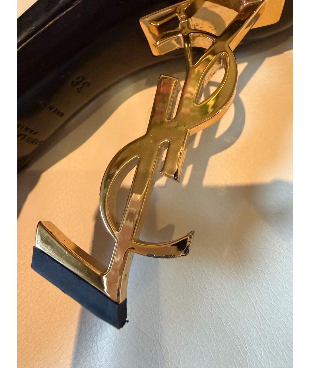 SAINT LAURENT Черные босоножки из лакированной кожи, фото 7