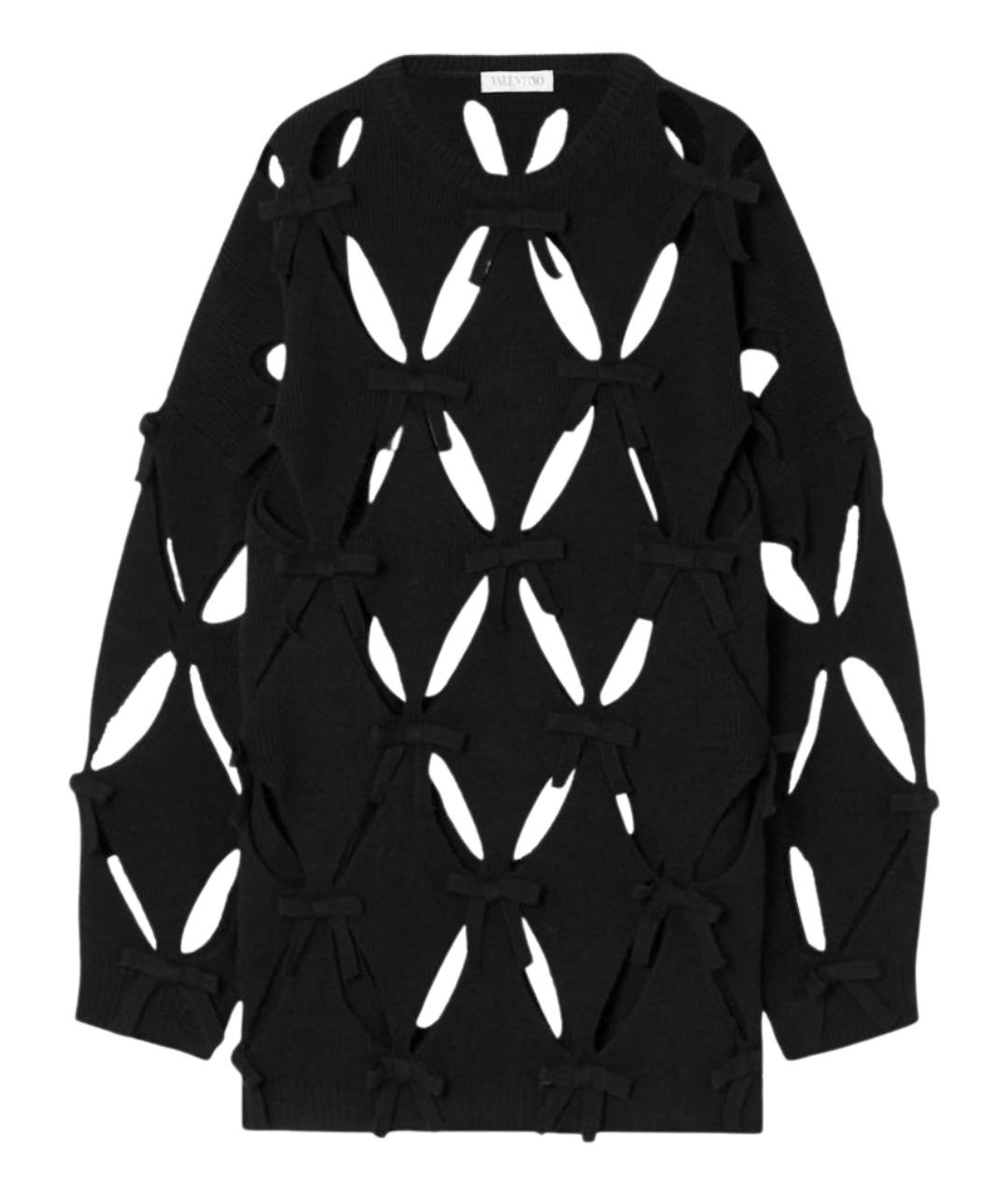 VALENTINO Черный хлопковый джемпер / свитер, фото 1