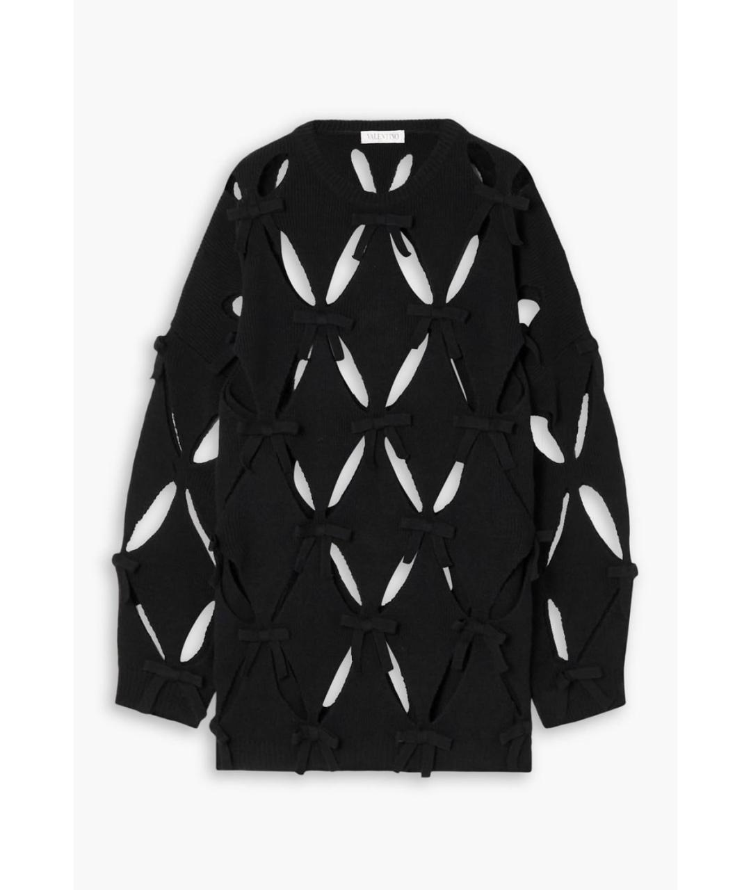 VALENTINO Черный хлопковый джемпер / свитер, фото 4