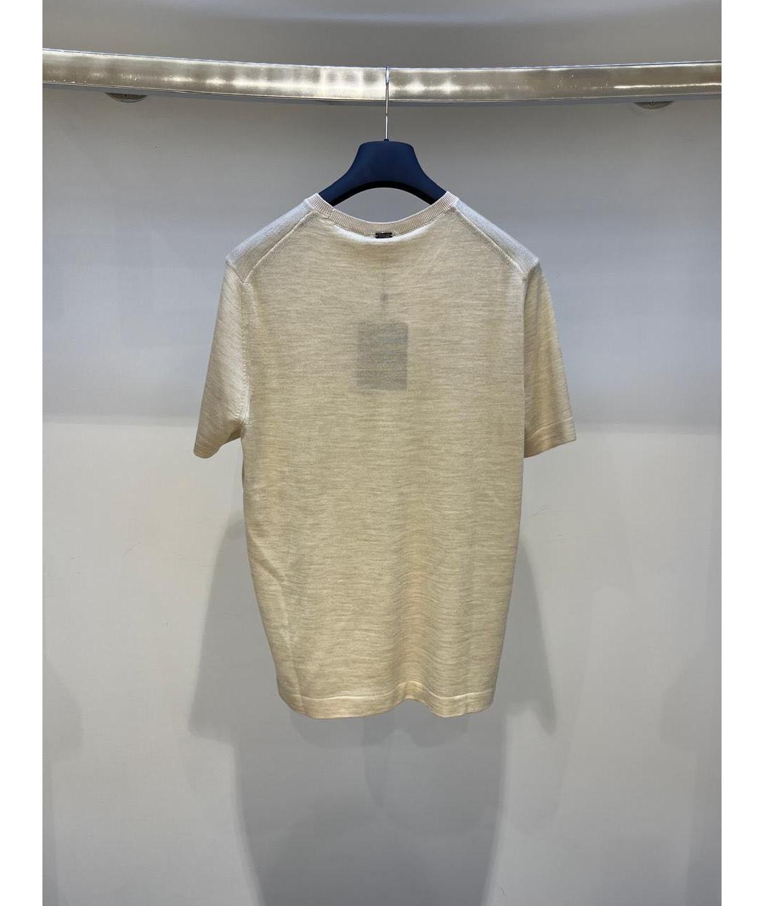 HERNO Бежевая хлопковая футболка, фото 2