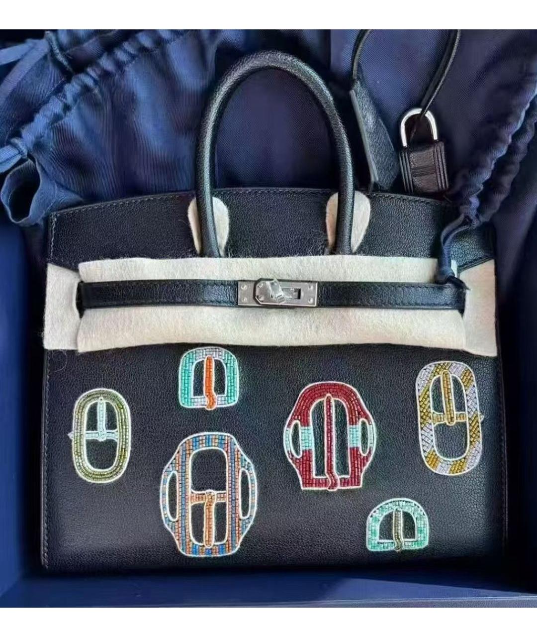 HERMES Черная кожаная сумка с короткими ручками, фото 2