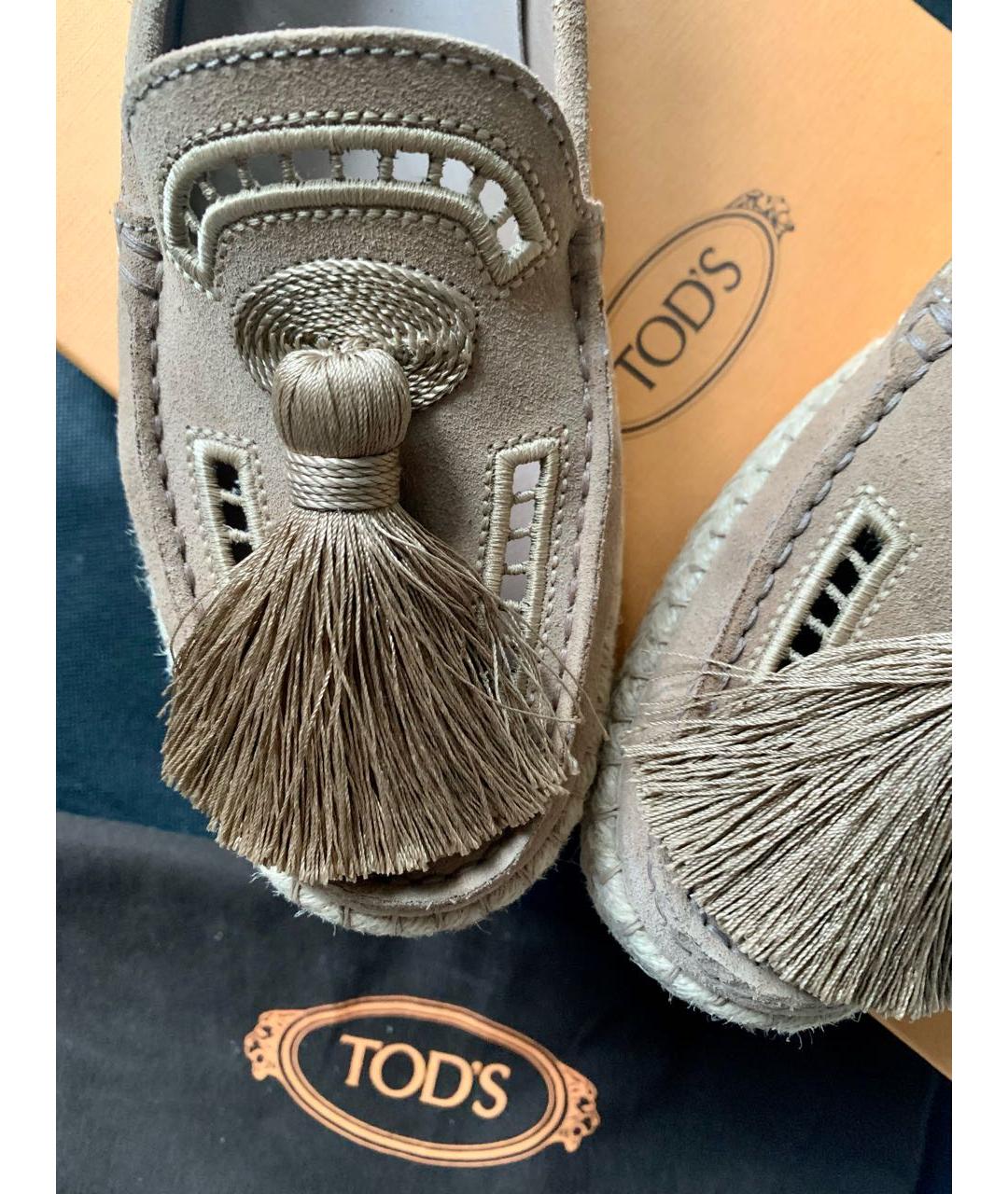 TOD'S Коричневые замшевые эспадрильи, фото 4