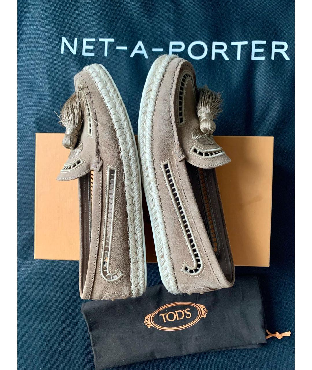 TOD'S Коричневые замшевые эспадрильи, фото 5