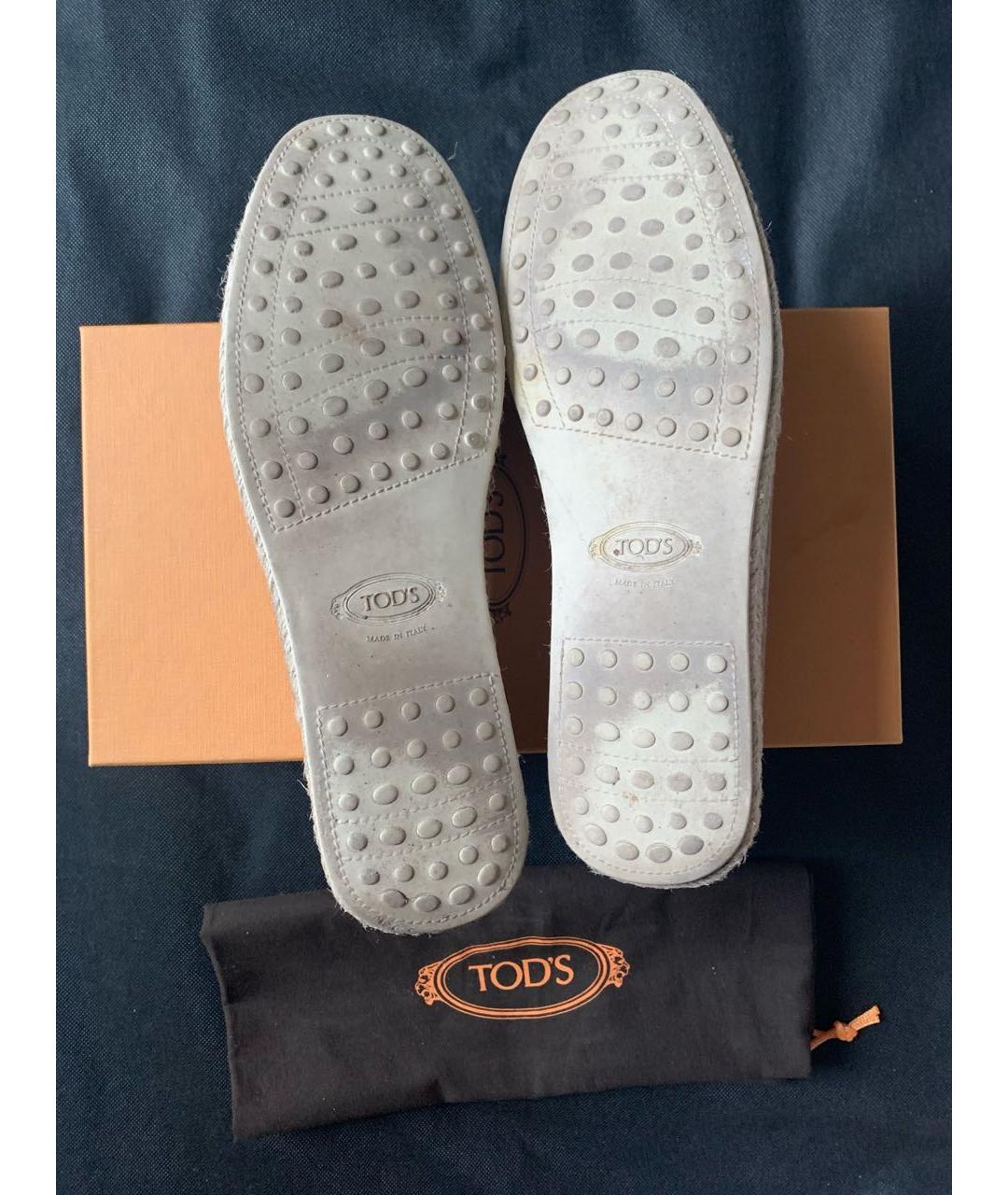 TOD'S Коричневые замшевые эспадрильи, фото 8